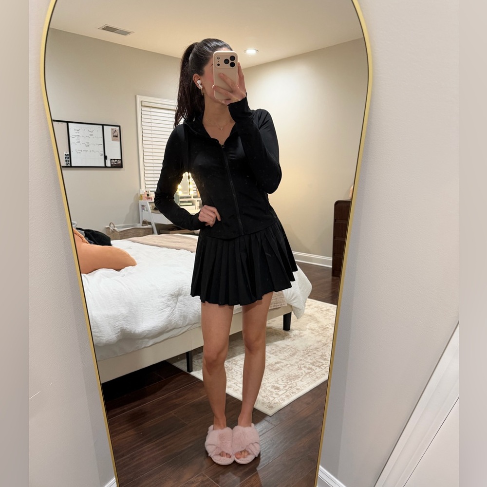 Black Pleated Mini Skirt